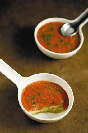 Recipe Eggplant Caviar with Tomato Coulis Recipe Eggplant Caviar with Tomato Coulis