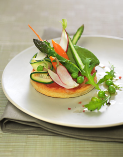 Recipe - Parmesan shortbread with spring vegetables Recipe - Parmesan shortbread with spring vegetables