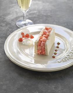 Recipe - Iced meringue, champagne sorbet and “biscuit rose” powder Recipe - Iced meringue, champagne sorbet and “biscuit rose” powder