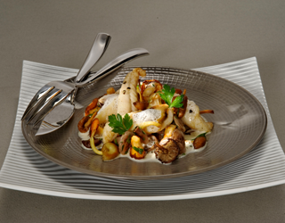 Recipe - Sole “goujonnettes”, creamy fumet with wild mushrooms Recipe - Sole “goujonnettes”, creamy fumet with wild mushrooms