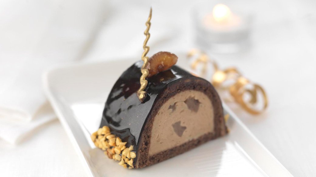 recette Le Cordon Bleu Buche de Noël au marron, chocolat et rhum