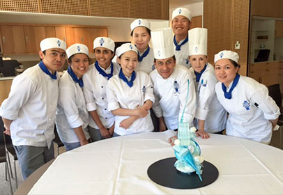 Head Chef Fabrice at Le Cordon Bleu Melbourne with students
