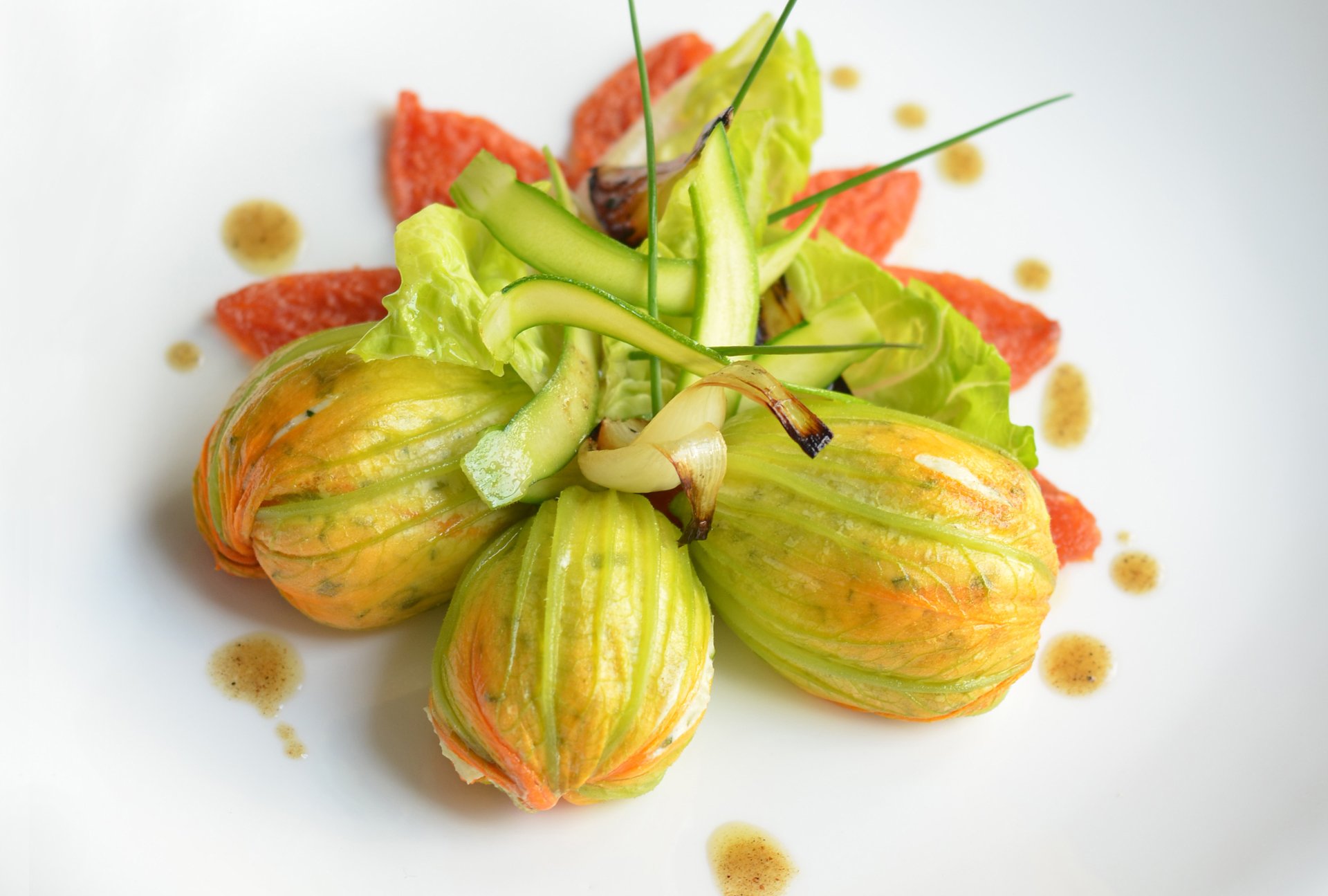 stuffed courgette flowers