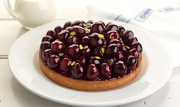 Merlot cherry and almond cream tart