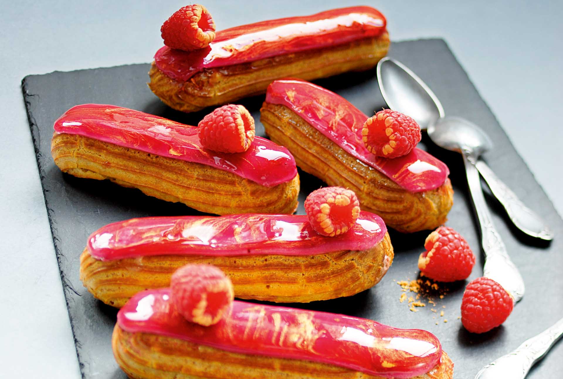 Recette éclairs chocolat framboise