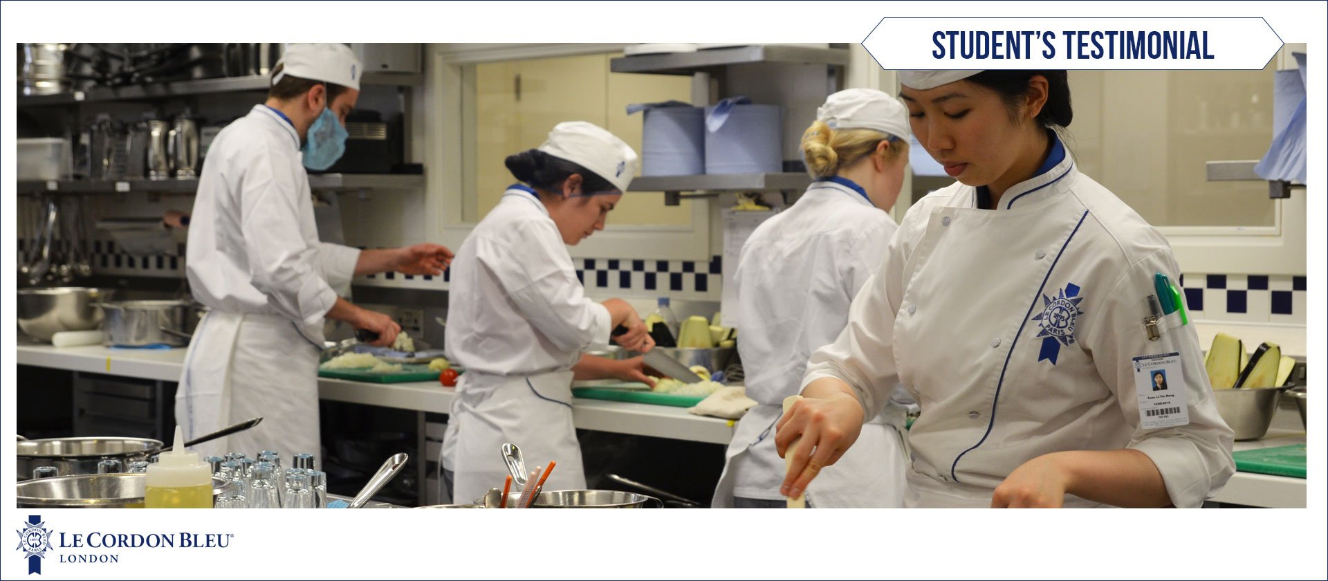 culinary management students in the kitchen