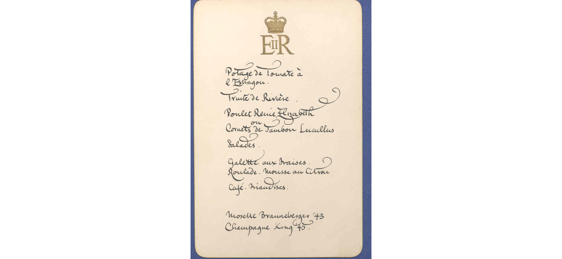 1953 Coronation Menu